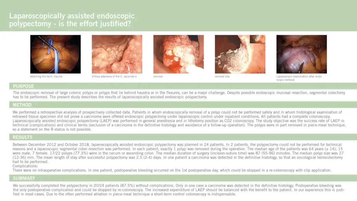 Laparoscopically assisted endoscopic polypectomy
